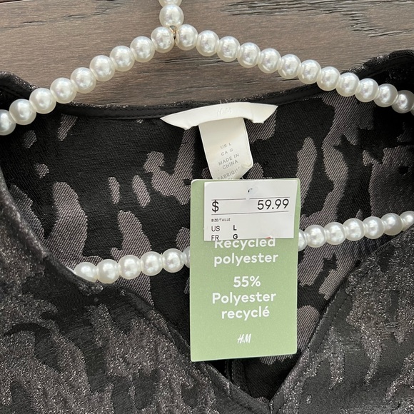 H&M Womens Black Jacquard Dress sz Large - Picture 11 of 16